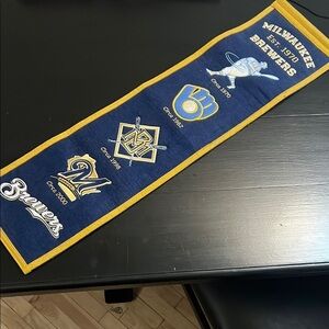 Milwaukee Brewers Blue and Yellow heritage Banner